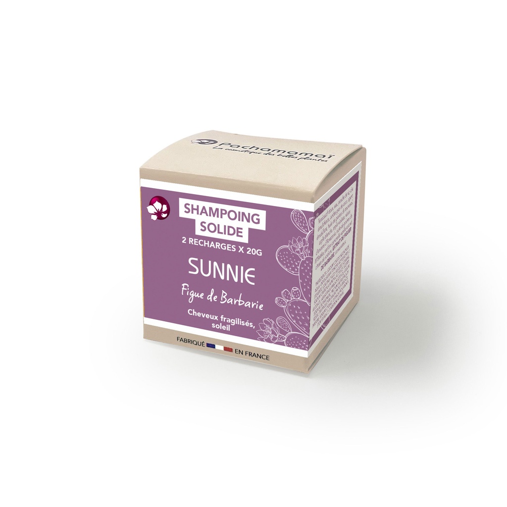 SUNNIE - Shampoing solide - Cheveux fragilisés - FORMAT VOYAGE Recharge 2x20g