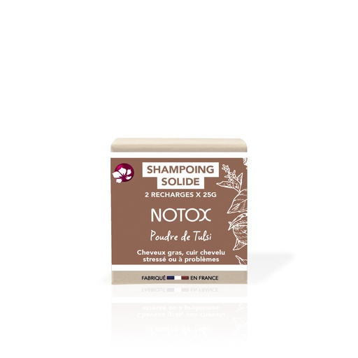 NOTOX - Shampoing solide - Cheveux gras, pellicules ou démangeaisons - FORMAT VOYAGE Recharge 2x25g