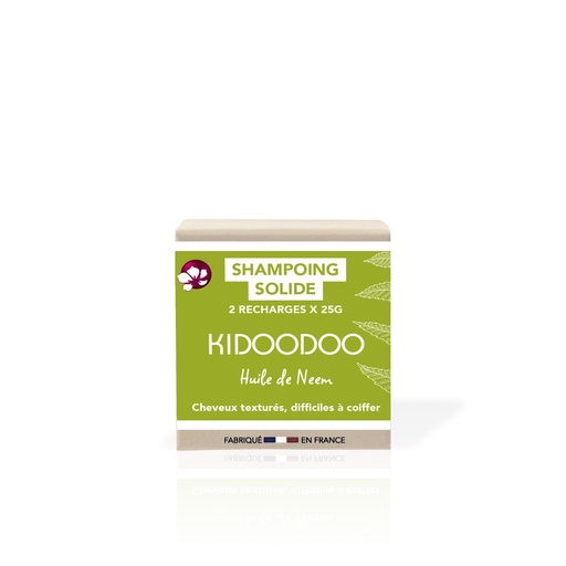 KIDOODOO - Shampoing solide - Cheveux fins, frisés ou crépus - FORMAT VOYAGE Recharge 2x25g