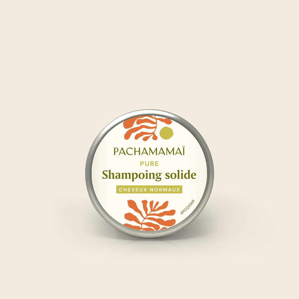 Shampoing solide cheveux normaux Pachamamai - Pure boite métal