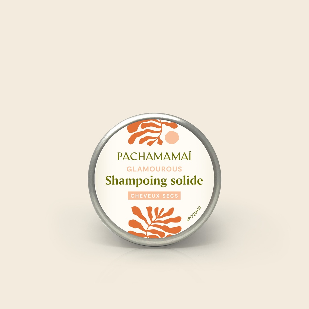 Shampoing solide cheveux secs boite métal - Glamourous Pachamamai
