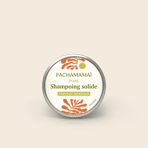 [4PC00302] Shampoing solide cheveux normaux Pachamamai - Pure boite métal
