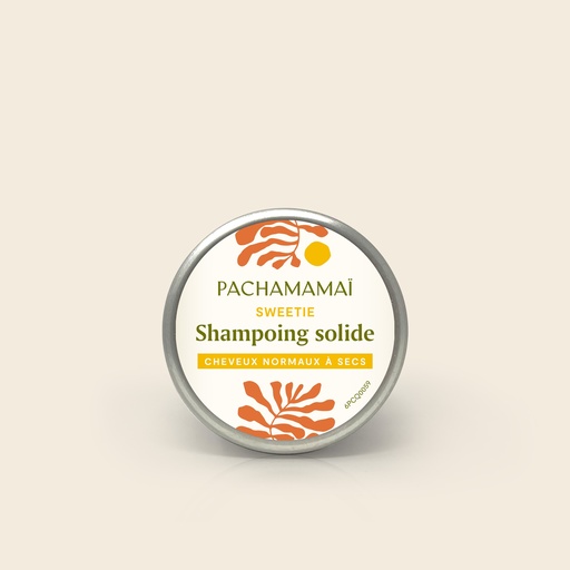 [4PC00304] Shampoing solide cheveux normaux à secs Pachamamai -Sweetie boite metal