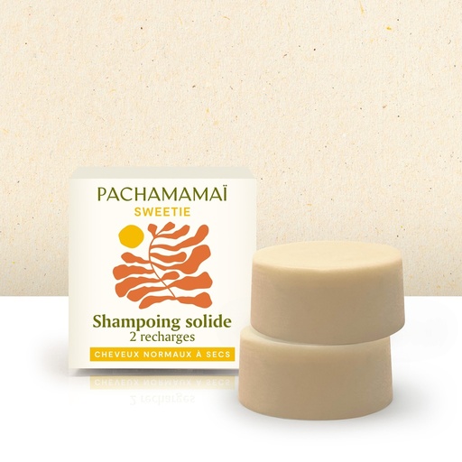 [4PC00332] Shampoing solide cheveux normaux à secs Pachamamai -Sweetie recharge